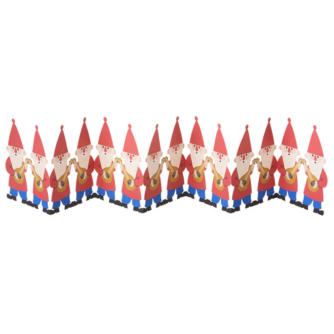 Table Garland Gnomes Red